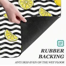1pc Lemon Print Absorbent Mat/Drying Mat For Coffee Maker, Dishes - Polyester Absorbent Desktop Protective Mat With Rubber Anti-Slip Pad, For Kitchen Counter Decor, Home Bar And Dining Table - Multicolor - View 8