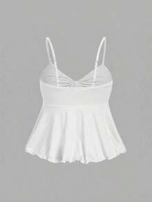 MOD Camisola de mujer con cordones de unicolor, multipaquete, estilo bohemio, adecuada para atuendos de playa, looks de vaquera occidental, blusas casuales, fiestas rave, festivales de música country - Gris - Ver 4