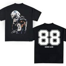 Camiseta de CeeDee Lamb, camiseta de CeeDee Lamb, camiseta deportiva vintage de talla grande, regalo retro de fútbol americano. - Negro - Ver 1