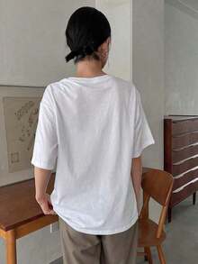 Graphic Short-Sleeve T-Shirt, Casual T-Shirts For Women, Cotton T-Shirts, Summer Tops For Women, Fun Print T-Shirts For Women, Soft And Comfortable T-Shirts For Everyday Wear, Daily Gift, T-Shirt. Summer Top For Women. - 白色 - 查看 2