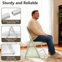 Folding Dining Table Set 6, 6FT Foldable Plastic Table With Carrying Handle 6 PU Leather Padded Folding Chairs, Portable Table And Chairs Set Indoor Outdoor, Party, Wedding, Picnic, Camping - White + 6FT - View 7