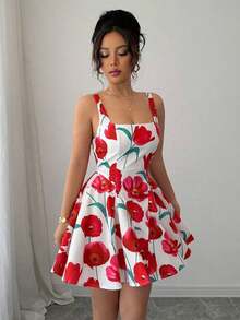 Vestido de mujer, modelo nuevo 2025, con estampado digital aleatorio - Multicolor - Ver 6