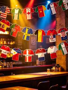 49 piezas Guirnalda de Banderas Nacionales de Fútbol, Banderas Internacionales de Países para Fiesta Temática de Deportes, Evento y Celebración al Aire Libre, Fans de Fútbol, Decoración de Competencia Deportiva (Excluyendo los Primeros 48 Equipos) - Bandera de la Copa del Mundo - Ver 3
