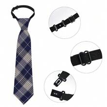 5pcs Boy's Necktie Pre-Tied Adjustable Neck Strap Tie For Wedding Graduation School Uniforms - Red - View 3
