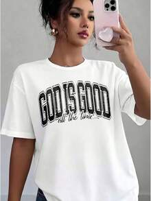 1 Pieza Camiseta de manga corta unisex holgada de 180g, cuello redondo, 100% algodón puro, diseñada por artistas Y2K al estilo Bababask, casual y versátil, con estampado de celebridades, ideal para estilo urbano, salidas diarias, campamentos, conciertos y eventos de hip-hop, rock y rap, perfecta para festivales, otoño y uso todo el año, oferta especial en tallas grandes para mujer - Blanco 7 - Ver 6