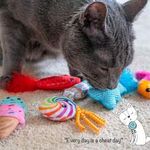 Catstages Kitty Sweet Treats, 6-Pack Catnip Plush Toys With Crinkle &Amp; Feathers, Multicolored - ColorD - 查看 6