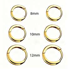 8mm/10mm/12mm/14mm/16mm/18mm runde Edelstahl kleine Creolen Unisex Stecker Herren Anhänger - Gold - Übersicht 9