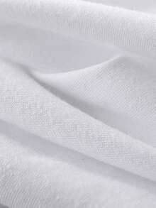 Camiseta manga corta cuello redondo 100% algodón, estampado trendy, tejido ligero y ventilado, estilo moda casual, apta para vida diaria, salidas informales y citas en primavera, verano y otoño - Blanco - Ver 3