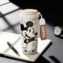 Cốc cà phê giữ nhiệt bằng thép không gỉ MINISO X Disney Mickey Mouse có dây đeo cổ tay, chất liệu thép không gỉ, cốc cà phê có nắp, thiết kế hai ngăn uống, bền chắc. - Nhiều màu - Xem 2
