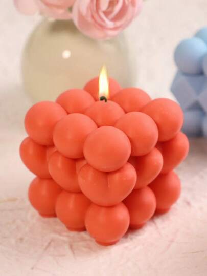 1pc Rose Flower Cube Aroma Candle Silicone Mold DIY Heart Cube Fragrance Stone Decor Silicone Mold