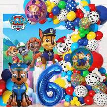 Paw Patrol Theme Birthday Party Decoration Set, Backdrop, Balloons, Number Balloons Suitable For 1-9 Years Old Birthday - Cartoon Balloons - View 9
