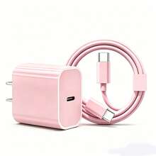 20W PD 快充 USB-C 充電器套組，包含 20W PD 快充適配器 + Type-C 數據線，相容 iPhone 17/16/15，相容 Galaxy S26/S25/S24/S23 及其他 Android 手機，便攜式旅行充電器 - 查看 1