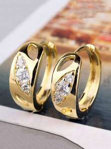 1 Pair Fashionable Cubic Zirconia Earrings, Jewelry Gift For Women On Party, Engagement, Anniversary, Valentine's Day - 2# - View 8