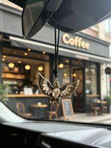 Car Hanging Ornament, Rearview Mirror Pendant, Black Crystal & Opal Wings Car Charm, Gothic Style Car Interior Decor, Premium Metal Accessory, Cool Car Accessory, Unique Driver Gift - A - View 9