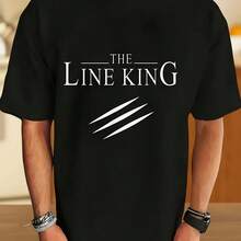 Camiseta Gráfica LINE KING para Hombre con Cuello Redondo y Estampado Blanco Intenso, Ideal para Correr, Camisetas de Verano para Hombre - forma - Ver 1