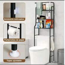 Bafio Regal über der Toilette, wasserdichtes Aufbewahrungsregal, Mehrzweck-Organizer mit 3 Ablagen, multifunktionales und platzsparendes Design, robuste und langlebige Metallstruktur - Weiss - Übersicht 3