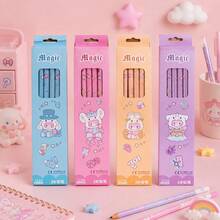 Bút chì 2B, bút chì viết bàn hình hoạt hình dễ thương, mềm mại, thích hợp cho trường học, văn phòng phẩm, nhật ký, ghi chú. - Tròn - Xem 9