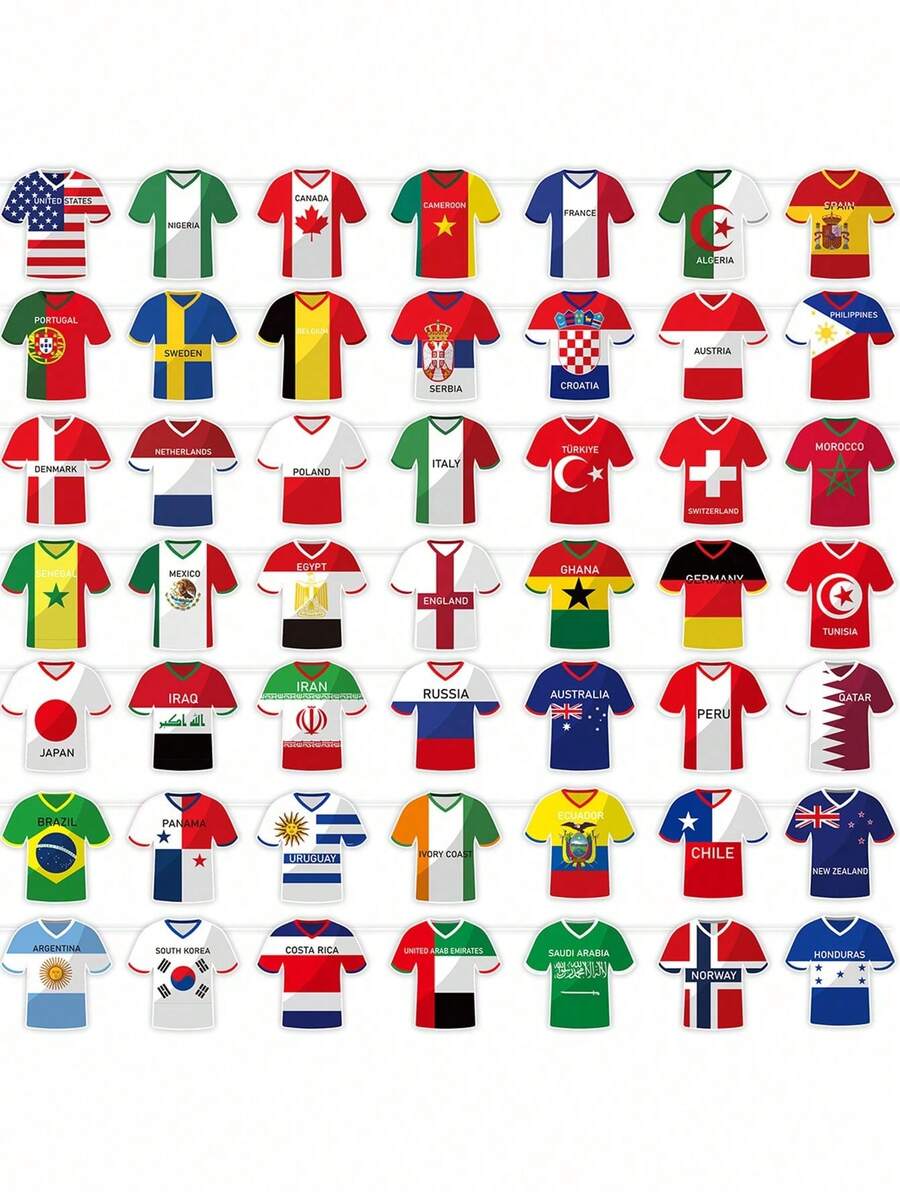 49 piezas Guirnalda de Banderas Nacionales de Fútbol, Banderas Internacionales de Países para Fiesta Temática de Deportes, Evento y Celebración al Aire Libre, Fans de Fútbol, Decoración de Competencia Deportiva (Excluyendo los Primeros 48 Equipos) - Bandera de la Copa del Mundo - Ver 1