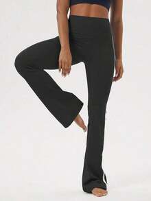 2026 Sodalemon Women's Black Slim Fit Flared Yoga Sweatpants For Spring - 2 - 查看 3