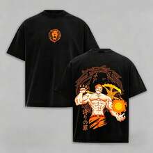 Camiseta de Escanor de los Siete Pecados Capitales - UNISEX T SHIRT A269"Quien Decidio Eso"Orgullo Pecado Grafico Retro Pesado Unisex Ropa de Calle de Anime Regalo para Fans - Negro - Ver 8