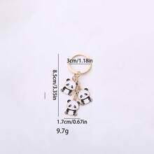 1 chiếc móc khóa hình động vật dễ thương, hình gấu trúc, lợn, thỏ, bò hoạt hình, làm bằng hợp kim kẽm, phụ kiện túi xách - Nhiều màu - Xem 8