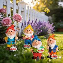 4 piezas Decoración de jardín bohemia con gnomos lindos, planos en 2D, adecuados para el patio, el césped, las plantas en macetas, regalo perfecto para fiestas - A - Ver 11