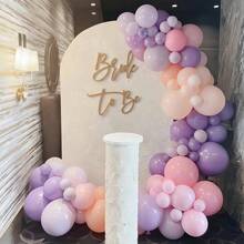 48个/27个乳胶气球套装，10英寸，包含柔粉色、马卡龙粉、马卡龙紫，适用于一周岁生日派对、周年纪念、派对装饰、婚礼、家庭聚会、气球拱门、婚房装饰 - 多色 - 查看 7