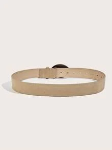 1 chiếc thắt lưng khóa hình đầu bò cổ điển unisex, phụ kiện thời trang bằng da PU khắc họa tiết cổ điển, thắt lưng kiểu miền Tây thường ngày. - Màu be - Xem 3