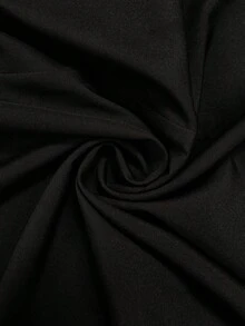 Vestido largo primavera plisado con hombros al descubierto estampado elegante y favorecedor estilo europeo - Negro - Ver 10
