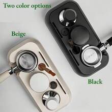 1pc Black/White Multipurpose Italian Espresso Knock Box And Tamper Stand, Designed For 51-58mm Portafilter And Filter Baskets, With Non-Slip Base And Coffee Tool Holder For Storing Coffee Accessories - Black - View 5