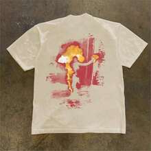 Cute Unisex Premium Casual T-Shirts, COOL SUMMER 2025, Luxury Short Sleeve T-Shirts For Men And Women, Soft Cotton Loose Fit Clothing, Novelty, Luxury Summer T-Shirt For Men With Graphic Print - 白色 8 - 查看 6