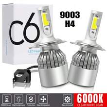 Bộ 2 bóng đèn pha LED 9003 H4, chiếu xa/gần, ánh sáng trắng siêu sáng, không bao gồm pin. - 2 chiếc - Xem 2