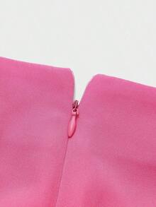 Set de 2 piezas Traje formal elegante de negocios: Blazer + Falda con abertura en el bajo - Rosa Fucsia - Ver 11