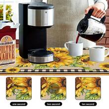 1pc Sunflower & Plaid Pattern Dish Drying Mat, Natural Farmhouse Style Absorbent Draining Pad, Suitable For Dining Table And Cafe, Multipurpose Drainage Mat, Home Gift, Desktop Decor - XYLSD-357 - View 7