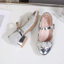 Princess Mary Jane Heels, Fairy-Like Snug Fit Versatile Elegant, Sweet Retro - Silver - View 4