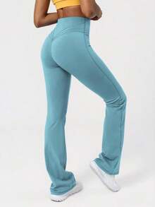 2026 Sodalemon Women's Black Slim Fit Flared Yoga Sweatpants For Spring - 賽萊斯特 - 查看 3