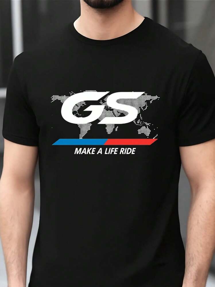 Kortärmad sommar-T-shirt för män med diskret tryck på bröstet (455) - Andningsbart blandmaterial, mikro-stretch, ledig T-shirt med rund hals för sport och fritid - Normal passform, ledig stil - lgb10-18 Kollektion - Lättskött maskinvaskbar - Svart - Visa 6