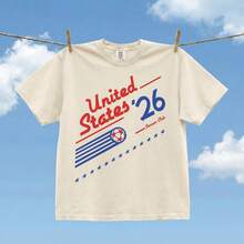 Retro United States Soccer Team T-Shirt, World 80s And 90s USA Cup Tee - Màu trắng (Chỉ áp dụng cho kiểu phối đen trắng) - Xem 1