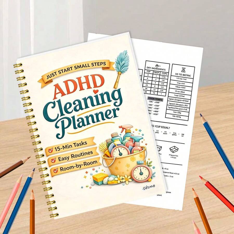 GDTME An ADHD Attention Training Planner, Daily Life Schedule, Improves Focus, Suitable Training Plan, A Suitable Gift For Children, Back-To-School Stationery, A5. - Plan Book - View 1