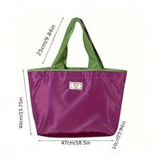 Bolso de hombro plegable, bolsa de compras portátil para supermercado, de gran capacidad - Multicolor - Ver 5