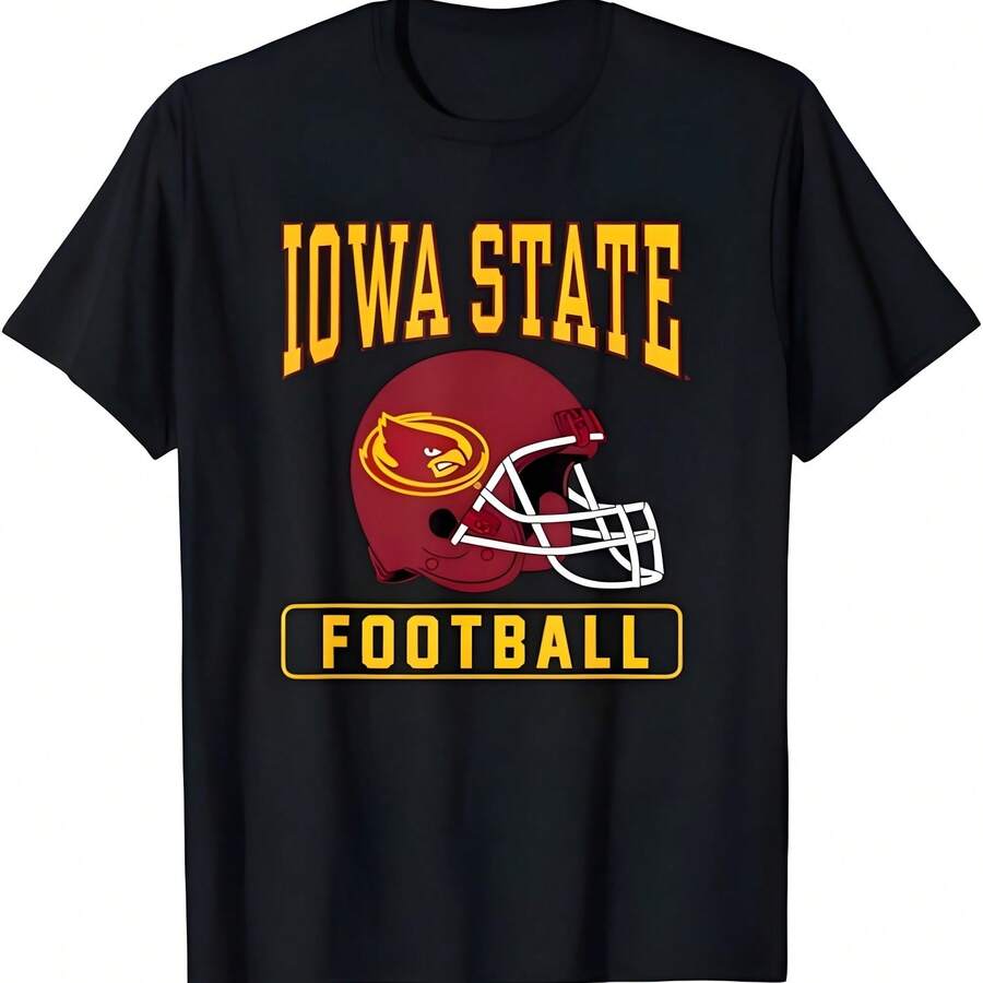 Camiseta de casco de fútbol de las universidades de los estados de Iowas - Negro - Ver 1