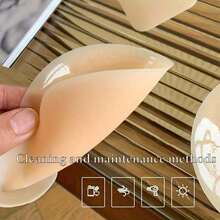 2入組可重複使用矽膠乳貼，無肩帶設計增強乳溝並提拉胸部，隱形效果，適合夏季穿著，防滑性能，推薦 A-C 罩杯使用，旅行必備 - 多色 - 查看 6