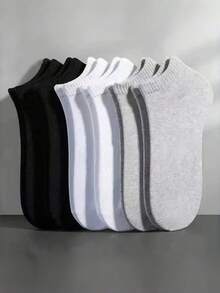 30 Pairs Solid Color Comfortable Lightweight Low-Cut Socks, Available In 1/10/20/30 Pairs - Multicolor - View 3