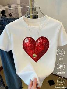 Fashionable Round-Neck, Short-Sleeved T-Shirt, Made In Mexico For The Spring/Summer 2025 Season. Featuring A Cartoon Print, This Matching Couple's Style Is Suitable For Both Tucking In And Wearing Out, For Office And Casual Wear. Designed For Men And Women, Sold Individually. Women's Blouses, Women's T-Shirts, Casual Blouses For Ladies - 白色的 - 查看 3