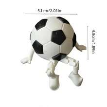 Black And White Style Soccer Statue, Movable Joint Car Statue, Adult Sports Theme Vehicle Style Desktop Decor, Father's Day Gift, Graduation Season Gift, And Personalized Decor For Soccer Enthusiasts - Multicolor - View 3