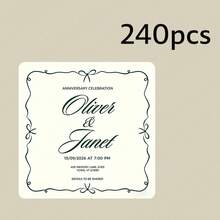 Customized Modern Wedding Stickers, Customized Wedding Napkin Labels, Personalized Wedding Stationery, Wedding Napkin Stickers, Box Stickers, Packaging Stickers, Gift Stickers, Message Stickers - Square Stickers - View 26