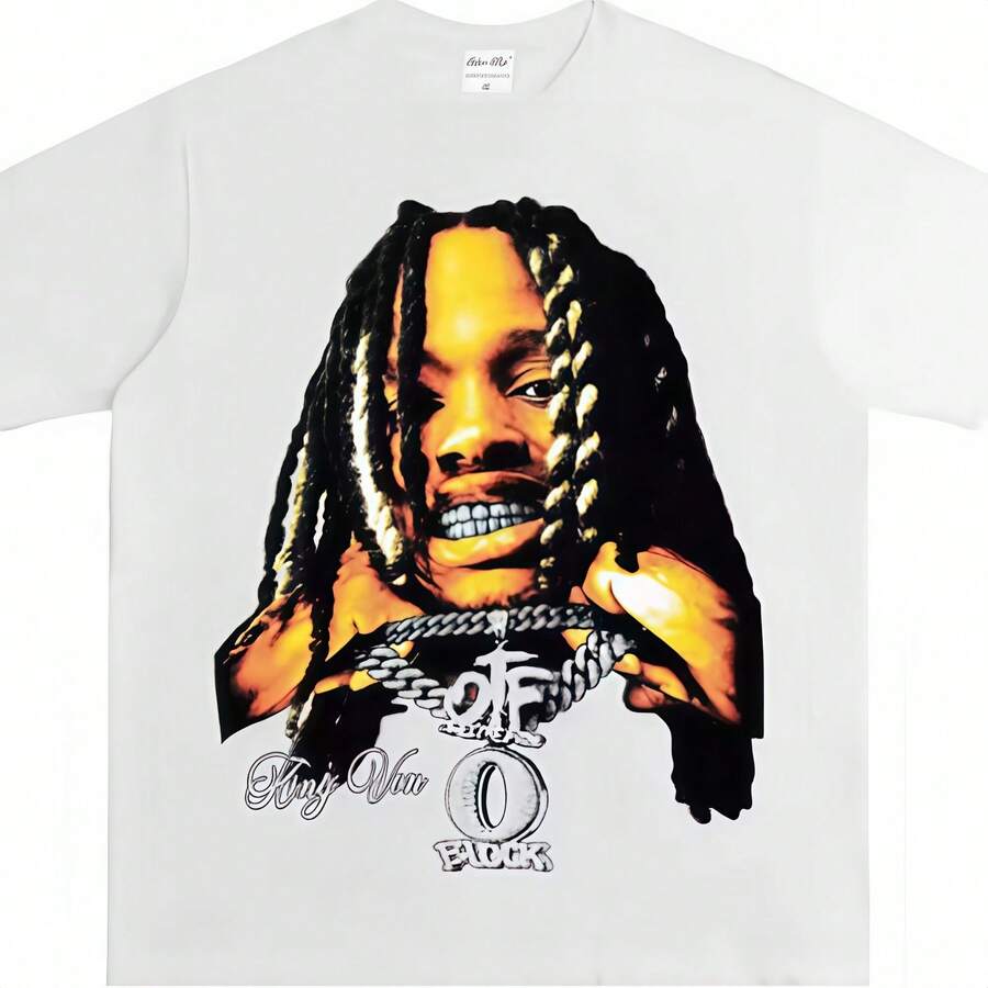 Camiseta con estampado de Lil Durk King Von, de algodón, estilo urbano, hip hop, streetwear, unisex, vintage, merchandising de rapero, camisetas holgadas1 - Blanco - Ver 1