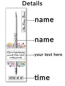 Personalized Cardboard Pencil Set, Customized Pencil, Customized Cardboard, Customizable Name, Text, Time And Other Information, Back To School Customized Pencil, Back To School Gift - Multicolor - View 5