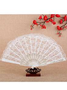 1件仙氣復古蘭花蕾絲摺扇，溫柔藝術女士扇，高品質夏季便攜配件，古典風旅行攝影舞蹈婚禮道具，中式古典裝飾扇，適用於新年與節日 - 蕾絲扇 - 查看 9