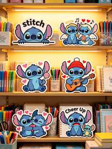 Disney Bộ sưu tập hình dán Stitch dễ thương - 6 thiết kế Lilo & Stitch đáng yêu, decal vinyl chống thấm nước cho bình nước, máy tính xách tay, điện thoại, sổ tay, album ảnh, quà tặng cho trẻ em và người hâm mộ. Thêm chút nét duyên dáng ngoài hành tinh vào mọi ngóc ngách cuộc sống của bạn với những hình dán Stitch dễ thương không thể cưỡng lại này! Gồm 6 thiết kế ngộ nghĩnh - từ tư thế nhìn trộm biểu tượng của "Stitch". - nhãn dán - Xem 3